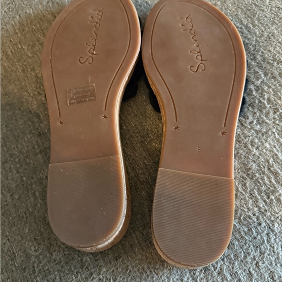 Splendid Black and Tan Slip-On Sandals with Woven Straps - Picture 5 of 6